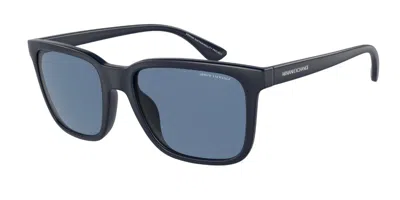 Armani Exchange Ax4112su 818180 Men's Sunglasses Blue Size 55 In Matte Dark Blue