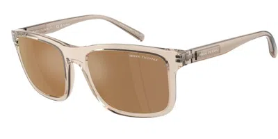 Armani Exchange Ax4145sf Asian Fit Polarized 83445a Men's Sunglasses Brown Size 57