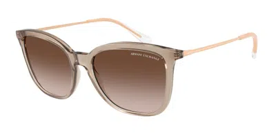 Armani Exchange Ax4151sf Asian Fit 836613 Women's Sunglasses Brown Size 55
