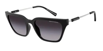 Armani Exchange Ax4158sf Asian Fit 81588g Women's Sunglasses Black Size 55