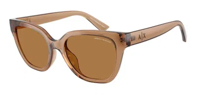 Armani Exchange Ax4164su 839673 Women's Sunglasses Brown Size 53 In Shiny Transparent Brown