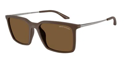 Armani Exchange Ax4170su 840873 Men's Sunglasses Brown Size 55 In Matte Brown