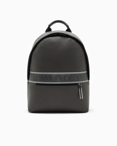 Armani Exchange Backpack In Coated Fabric In Brown