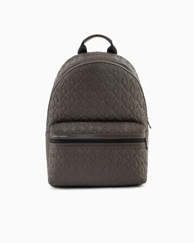 Armani Exchange Backpack In Smooth Technical Fabric In Brown