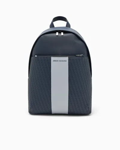 Armani Exchange Backpack With An Outside Coating In Bleu Marine