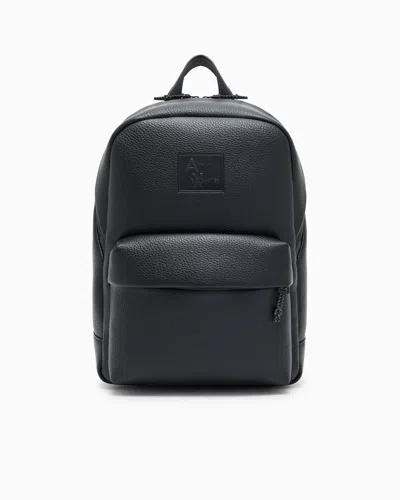 Armani Exchange Backpack With Embossed Logo In Black