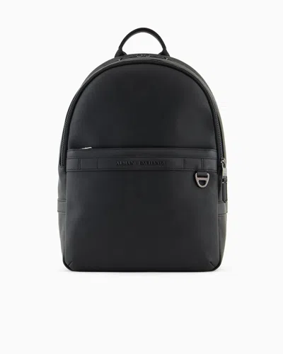 Armani Exchange Backpack With External Pocket With Small Hook In Black