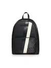 Armani Exchange Backpack With Monogram And Stripes