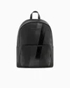 Armani Exchange Backpack With Monogram And Stripes In Black