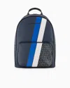 Armani Exchange Backpack With Monogram And Stripes In Patterned