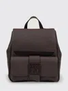 Armani Exchange Logo-plaque Pebbled-effect Backpack In Brown