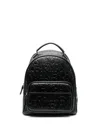 Armani Exchange Logo-embossed Faux-leather Backpack In Nero