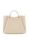 Armani Exchange Large Shaped Shopper Bag With Double Handles In Bianco