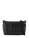 Armani Exchange Color Block Shoulder Bag With Maxi Logo In Black