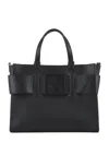 Armani Exchange Medium Tote Bag With Double Handles And Shoulder Strap In Black