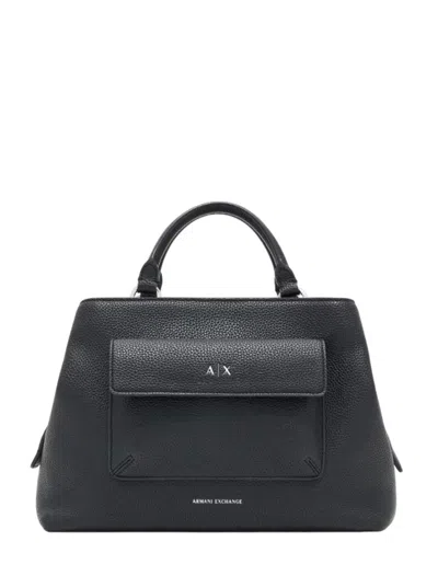 Armani Exchange Pocket-detail Tote Bag In Black