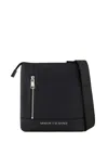 Armani Exchange Flat Crossbody Bag Black In Black
