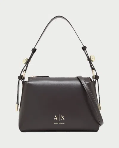 Armani Exchange Logo-plaque Shoulder-strap Shoulder Bag In Brown