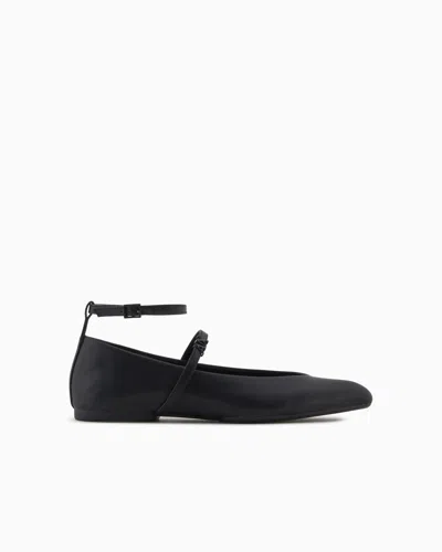 Armani Exchange Ballet Flats In Black