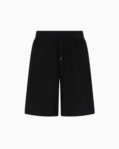 Armani Exchange Basic Bermuda In Stretch Fabric In Black