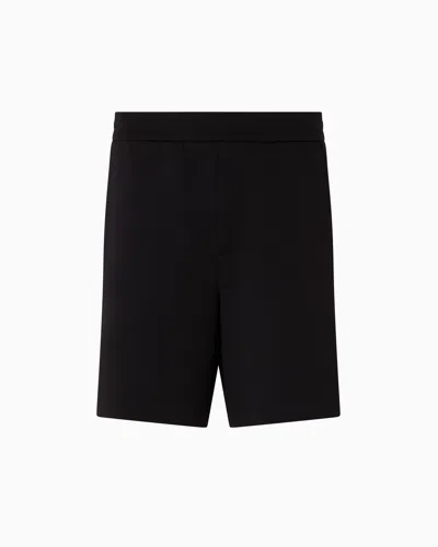 Armani Exchange Basic Bermuda In Stretch Fabric In Black