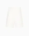 Armani Exchange Basic Bermuda In Stretch Fabric In White