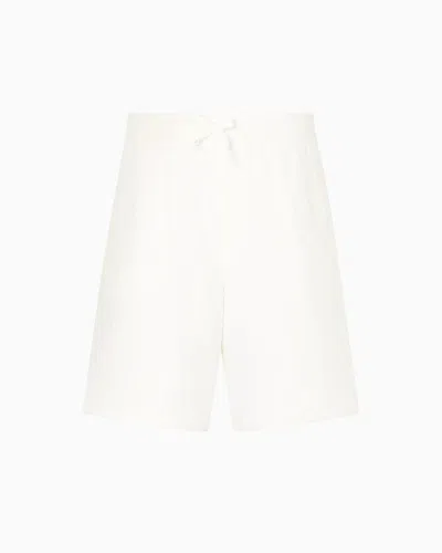 Armani Exchange Basic Bermuda In Stretch Fabric In White