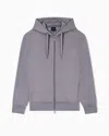 Armani Exchange Basic Zip-up Hoodie In Gray