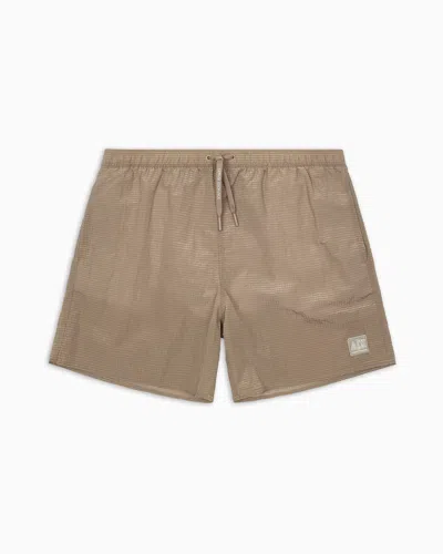 Armani Exchange Beachwear Boxers In Beige
