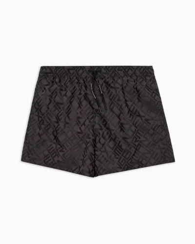 Armani Exchange Beachwear Boxers In Black