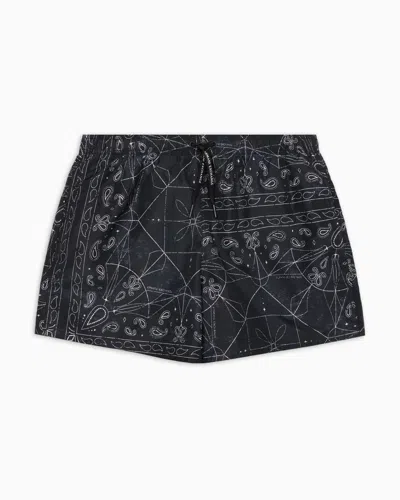 Armani Exchange Beachwear Boxers In Black