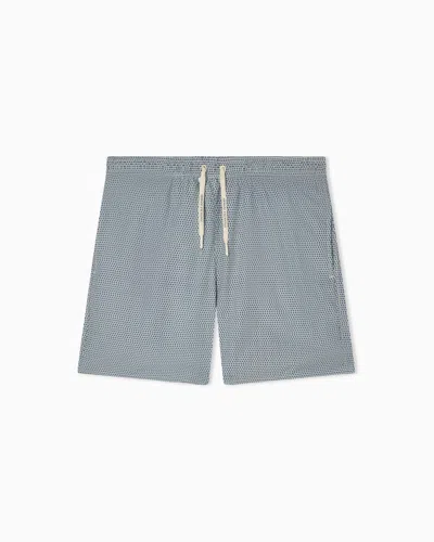 Armani Exchange Logo-print Drawstring Swim Shorts In Blue