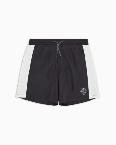 Armani Exchange Beachwear Boxers In Navy Blue