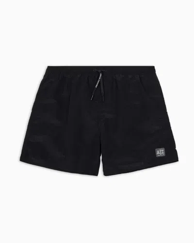 Armani Exchange Beachwear Boxers In Navy Blue