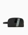 Armani Exchange Beauty Case With Monogram And Stripes In Black