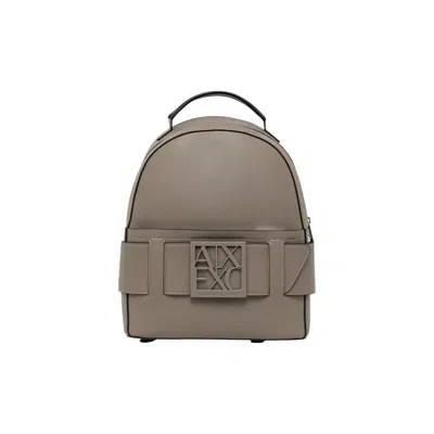 Armani Exchange Beige Polyethylene Backpack In Brown