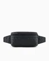 Armani Exchange Logo-patterned Belt Bag In Black