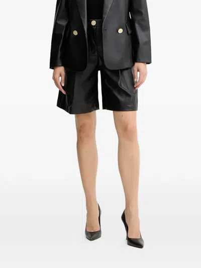 Armani Exchange Belt-loop Buttoned Shorts In Black