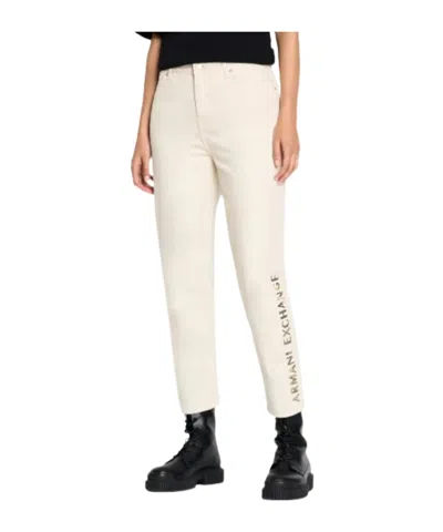 Armani Exchange Belt-loop Casual Pants In White