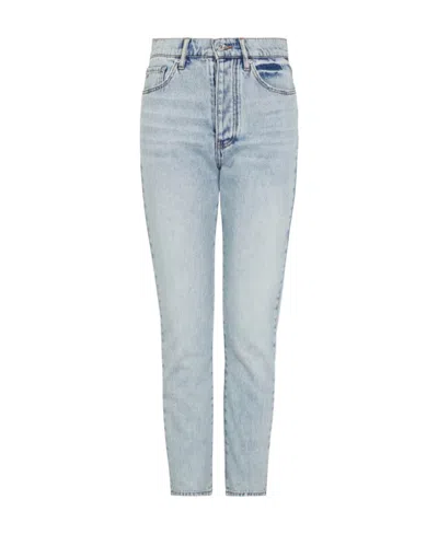 Armani Exchange Belt Loop Denim Trousers In Gray