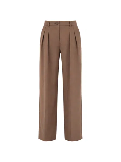 Armani Exchange Belt Loops Pleated Trousers In Neutral
