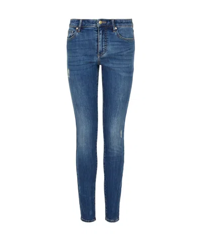 Armani Exchange Belt Ring Denim Trousers In Blue