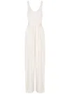 Armani Exchange Belted Jumpsuit In Neutrals