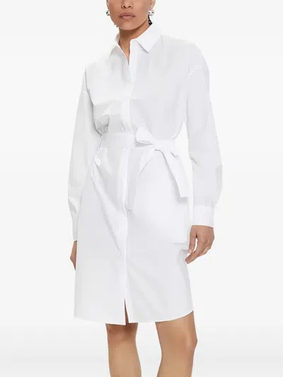 Armani Exchange Belted Shirt Dress In Gray