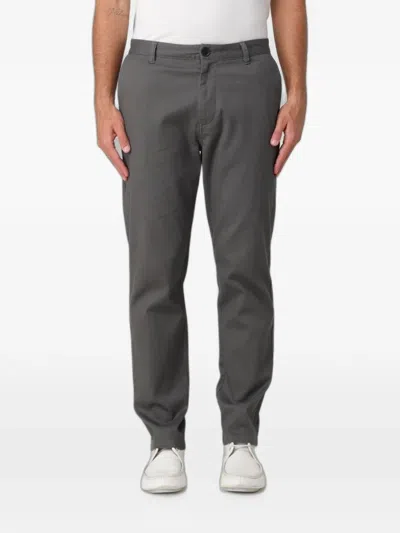 Armani Exchange Belt-loop Buttoned Trousers In Gray