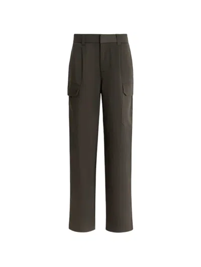 Armani Exchange Belt-loop Pleated Cargo Trousers In Green