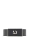 Armani Exchange Leather Belt Set With Two Prongs In Black