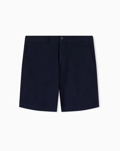 Armani Exchange Bermuda Shorts In Cotton In Blue