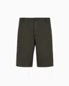 Armani Exchange Bermuda Shorts In Satin Stretch Fabric In Brown