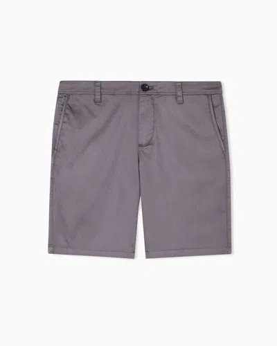 Armani Exchange Bermuda Shorts In Satin Stretch Fabric In Gray